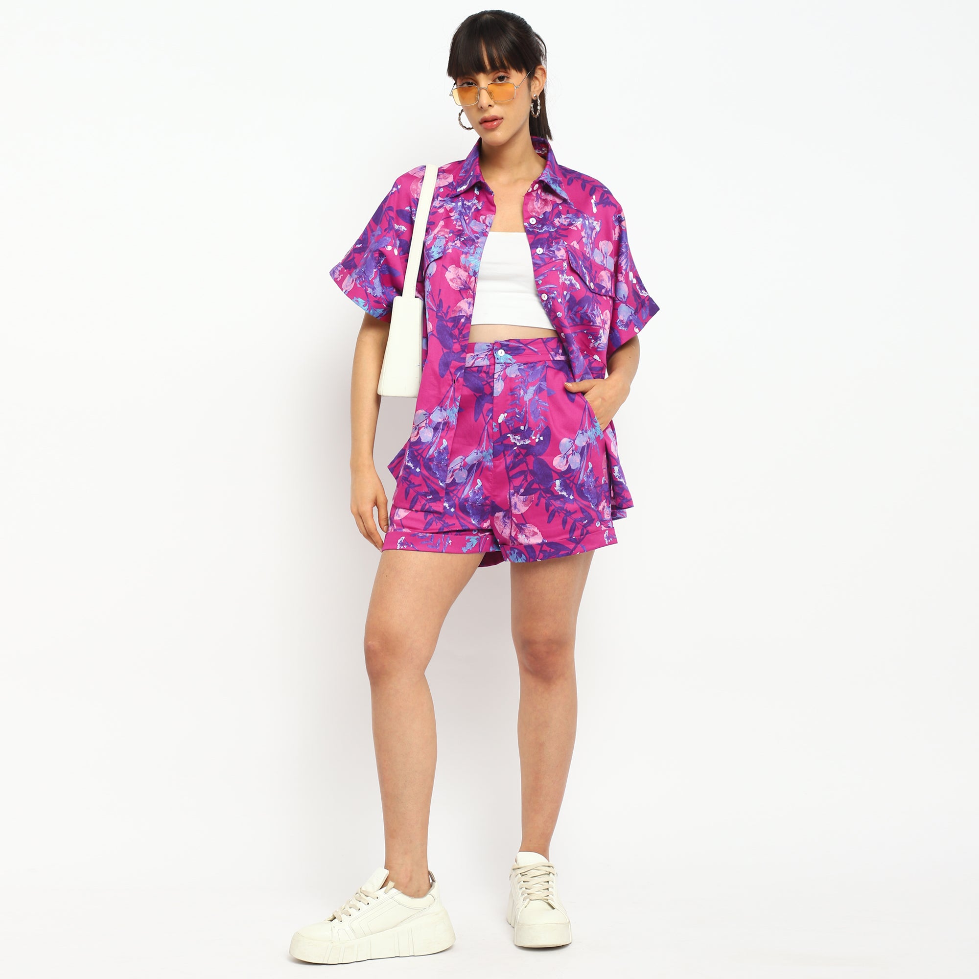 Floral Co-ord Set Oversized Shirt & Shorts